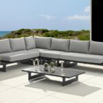 Maldives 129.5" Water Resistant Fabric Upholstered Outdoor Patio 4pc. Modular Sectional