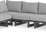 Maldives 129.5" Water Resistant Fabric Upholstered Outdoor Patio 4pc. Modular Sectional