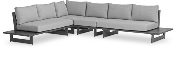 Maldives 129.5" Water Resistant Fabric Upholstered Outdoor Patio 4pc. Modular Sectional