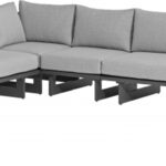 Maldives 129.5" Water Resistant Fabric Upholstered Outdoor Patio 4pc. Modular Sectional