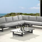 Maldives 102" Water Resistant Fabric Upholstered Outdoor Patio 4pc. Modular Sectional