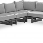 Maldives 102" Water Resistant Fabric Upholstered Outdoor Patio 4pc. Modular Sectional