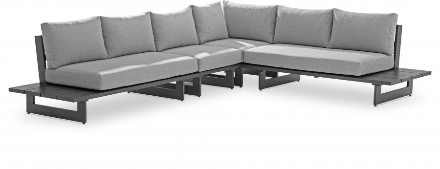 Maldives 102" Water Resistant Fabric Upholstered Outdoor Patio 4pc. Modular Sectional