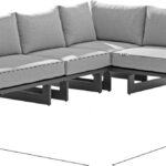 Maldives 102" Water Resistant Fabric Upholstered Outdoor Patio 4pc. Modular Sectional