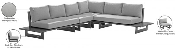 Maldives 102" Water Resistant Fabric Upholstered Outdoor Patio 4pc. Modular Sectional