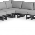 Maldives 129.5" Water Resistant Fabric Upholstered Outdoor Patio 5pc. Modular Sectional