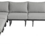 Maldives 129.5" Water Resistant Fabric Upholstered Outdoor Patio 5pc. Modular Sectional