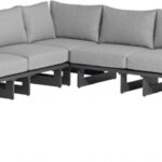 Maldives 129.5" Water Resistant Fabric Upholstered Outdoor Patio 5pc. Modular Sectional