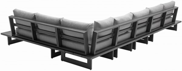 Maldives 157" Water Resistant Fabric Upholstered Outdoor Patio 5pc. Modular Sectional