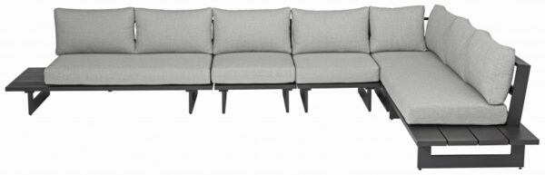 Maldives 157" Water Resistant Fabric Upholstered Outdoor Patio 5pc. Modular Sectional