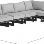 Maldives 157" Water Resistant Fabric Upholstered Outdoor Patio 5pc. Modular Sectional