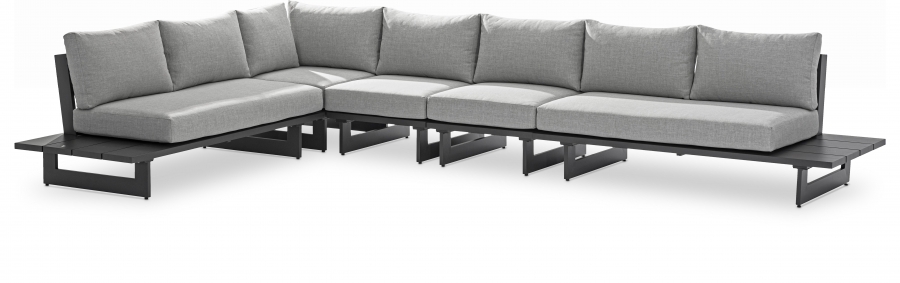 Maldives 102" Water Resistant Fabric Upholstered Outdoor Patio 5pc. Modular Sectional