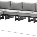 Maldives 102" Water Resistant Fabric Upholstered Outdoor Patio 5pc. Modular Sectional