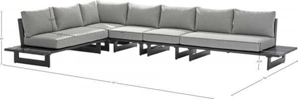 Maldives 102" Water Resistant Fabric Upholstered Outdoor Patio 5pc. Modular Sectional