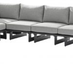 Maldives 102" Water Resistant Fabric Upholstered Outdoor Patio 5pc. Modular Sectional