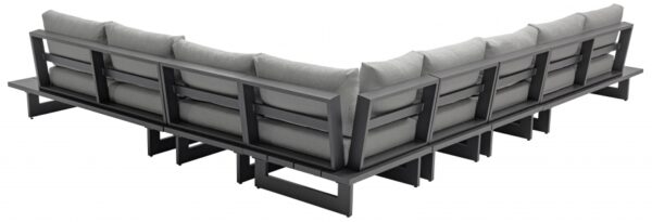 Maldives 157" Water Resistant Fabric Upholstered Outdoor Patio 6pc. Modular Sectional