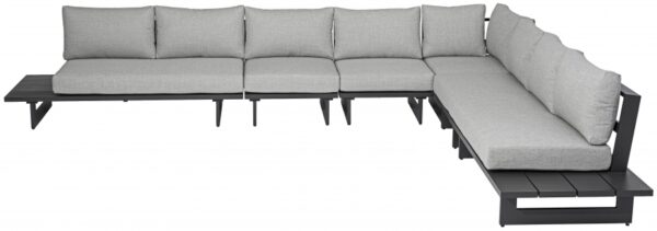 Maldives 157" Water Resistant Fabric Upholstered Outdoor Patio 6pc. Modular Sectional