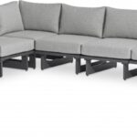 Maldives 129.5" Water Resistant Fabric Upholstered Outdoor Patio 6pc. Modular Sectional