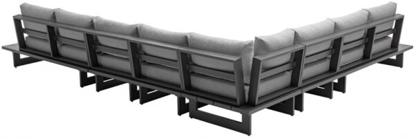 Maldives 129.5" Water Resistant Fabric Upholstered Outdoor Patio 6pc. Modular Sectional