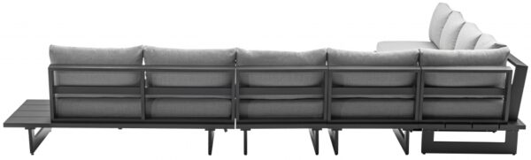 Maldives 129.5" Water Resistant Fabric Upholstered Outdoor Patio 6pc. Modular Sectional