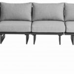 Maldives 129.5" Water Resistant Fabric Upholstered Outdoor Patio 6pc. Modular Sectional