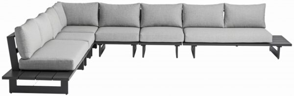 Maldives 129.5" Water Resistant Fabric Upholstered Outdoor Patio 6pc. Modular Sectional