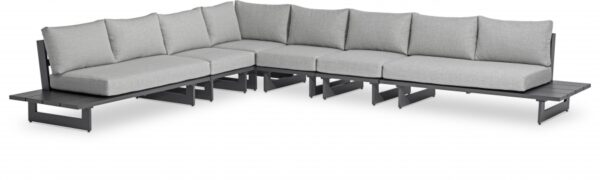 Maldives 129.5" Water Resistant Fabric Upholstered Outdoor Patio 6pc. Modular Sectional