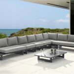 Maldives 102" Water Resistant Fabric Upholstered Outdoor Patio 6pc. Modular Sectional