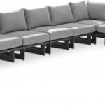 Maldives 102" Water Resistant Fabric Upholstered Outdoor Patio 6pc. Modular Sectional