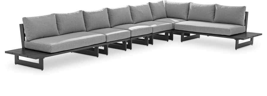 Maldives 102" Water Resistant Fabric Upholstered Outdoor Patio 6pc. Modular Sectional