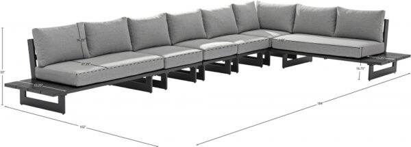 Maldives 102" Water Resistant Fabric Upholstered Outdoor Patio 6pc. Modular Sectional