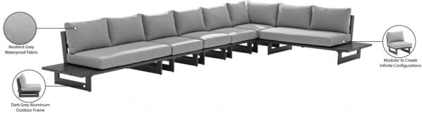 Maldives 102" Water Resistant Fabric Upholstered Outdoor Patio 6pc. Modular Sectional