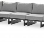 Maldives 184.5" Water Resistant Fabric Upholstered Outdoor Patio 6pc. Modular Sectional