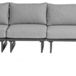 Maldives 184.5" Water Resistant Fabric Upholstered Outdoor Patio 6pc. Modular Sectional