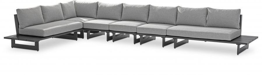 Maldives 184.5" Water Resistant Fabric Upholstered Outdoor Patio 6pc. Modular Sectional