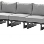 Maldives 184.5" Water Resistant Fabric Upholstered Outdoor Patio 6pc. Modular Sectional