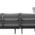 Maldives 129.5" Water Resistant Fabric Upholstered Outdoor Patio 7pc. Modular Sectional