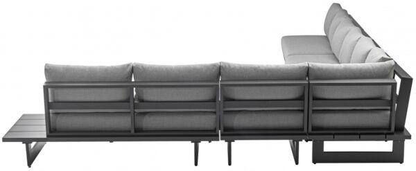Maldives 129.5" Water Resistant Fabric Upholstered Outdoor Patio 7pc. Modular Sectional
