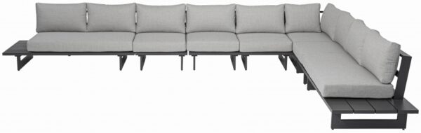 Maldives 129.5" Water Resistant Fabric Upholstered Outdoor Patio 7pc. Modular Sectional