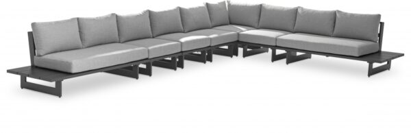 Maldives 129.5" Water Resistant Fabric Upholstered Outdoor Patio 7pc. Modular Sectional