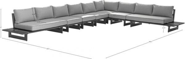 Maldives 129.5" Water Resistant Fabric Upholstered Outdoor Patio 7pc. Modular Sectional
