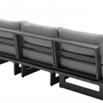 Maldives 184.5" Water Resistant Fabric Upholstered Outdoor Patio 7pc. Modular Sectional