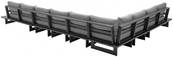 Maldives 184.5" Water Resistant Fabric Upholstered Outdoor Patio 7pc. Modular Sectional