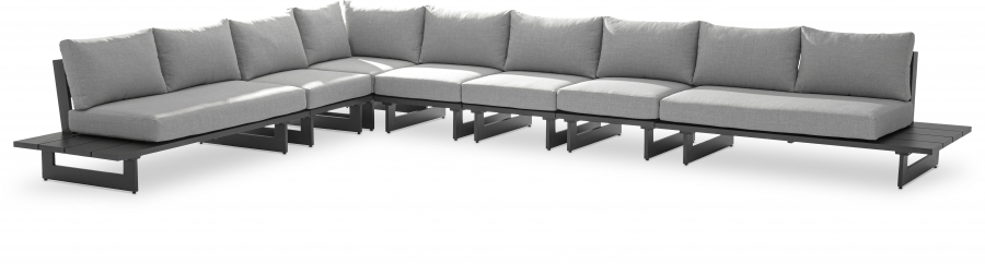 Maldives 184.5" Water Resistant Fabric Upholstered Outdoor Patio 7pc. Modular Sectional