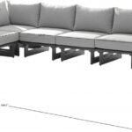 Maldives 184.5" Water Resistant Fabric Upholstered Outdoor Patio 7pc. Modular Sectional