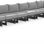 Maldives 212" Water Resistant Fabric Upholstered Outdoor Patio 7pc. Modular Sectional