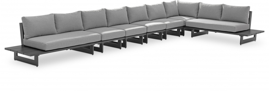 Maldives 212" Water Resistant Fabric Upholstered Outdoor Patio 7pc. Modular Sectional