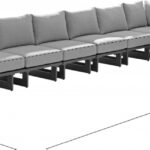 Maldives 212" Water Resistant Fabric Upholstered Outdoor Patio 7pc. Modular Sectional