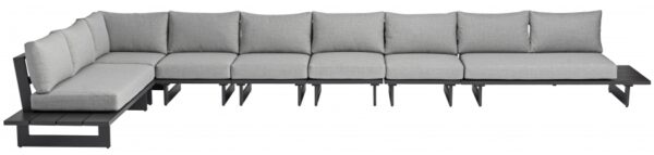 Maldives 212" Water Resistant Fabric Upholstered Outdoor Patio 7pc. Modular Sectional