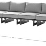 Maldives 212" Water Resistant Fabric Upholstered Outdoor Patio 7pc. Modular Sectional